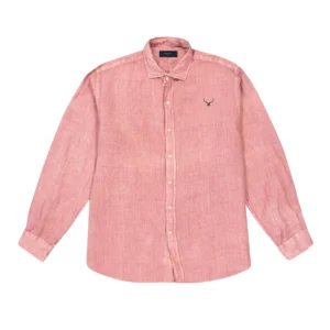 camisa lino Salmón
