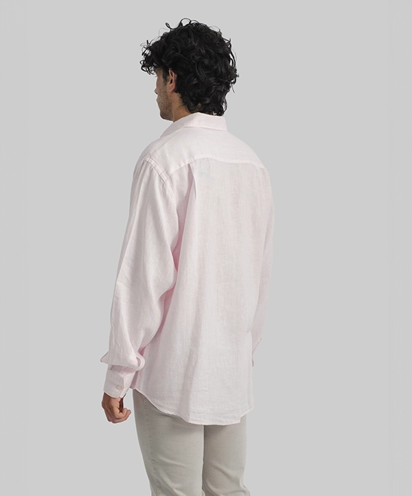 Camisa Lino Rosa - Imagen 2