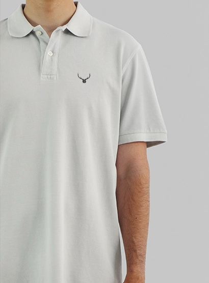 Polo Punto Piqué Gris - Imagen 3
