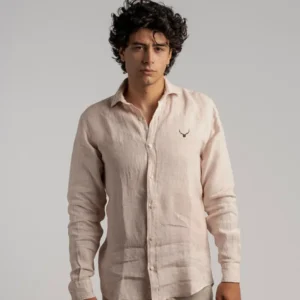 camisa lino nude